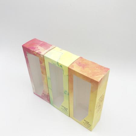 Customised printing floral paper gift box with pvc window