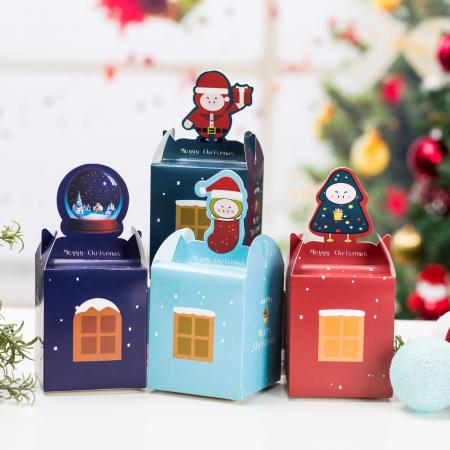Custom printing creative design color folding christmas paper candy box