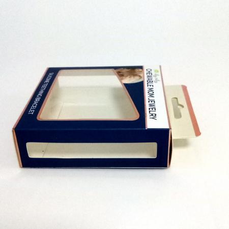 High end logo printing flat bottom cosmetic packaging paper gift box with clear pvc window