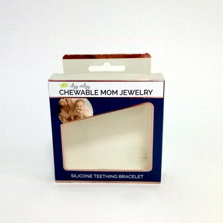 High end logo printing flat bottom cosmetic packaging paper gift box with clear pvc window
