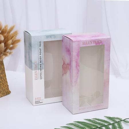 Cheap Color Square Cosmetic Gift Packaging Box With PVC Window