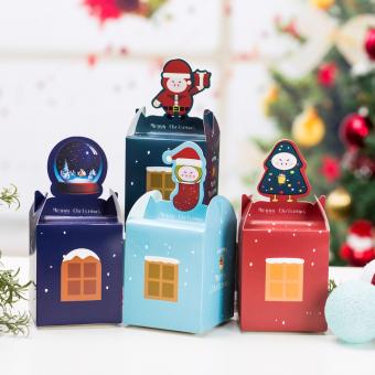 Fancy printing packaging paper box Christmas favor box with pvc window