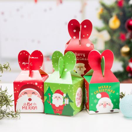 hot sale folding fancy printing Christmas gift paper box with window packaging