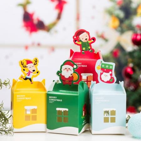 hot sale folding fancy printing Christmas gift paper box with window packaging