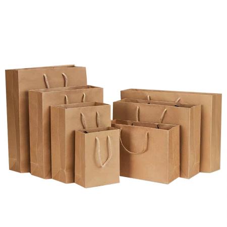 Luxury Recyclable Art paper Shopping Gift Brown Kraft Paper Bag