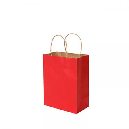 High quality Custom Logo Red Advertising Storage Paper Bag With Handle