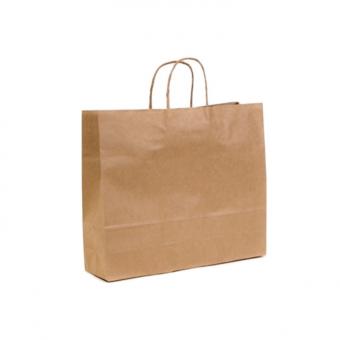 OEM solid color reusable brown kraft shopping handle paper bag