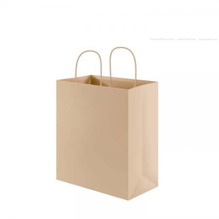 OEM solid color reusable brown kraft shopping handle paper bag