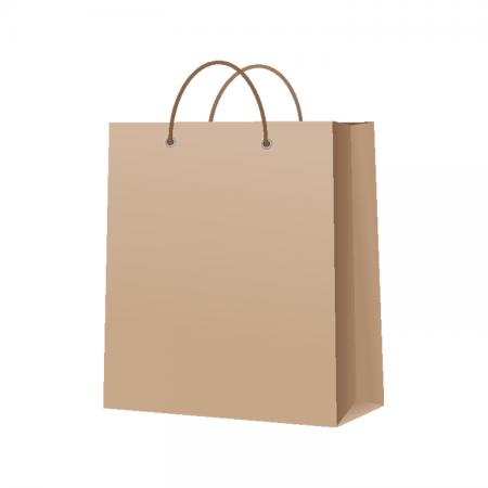 OEM solid color reusable brown kraft shopping handle paper bag