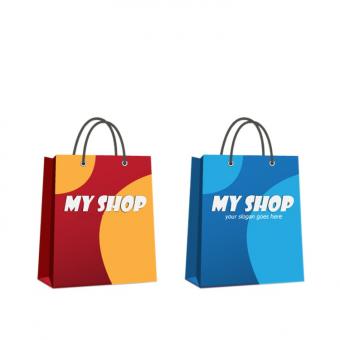 Luxury Garment Foldable blue Paper Bag For shopping Shoes With Handle