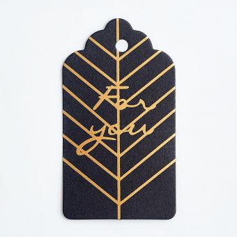 Yellow printing rectangle cardboard paper hang tag for garment