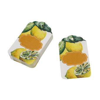 Fashion style fancy lemon printing embossed printing hang tags