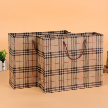 China Supplier Custom Logo Print black white brown coated Paper gift Bag