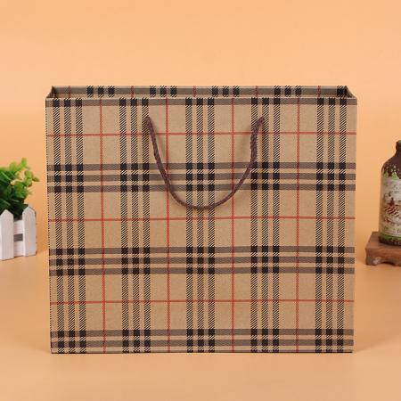 China Supplier Custom Logo Print black white brown coated Paper gift Bag