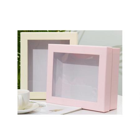 Colorful Printing Folding Gift Box Clear Paper Packaging Box with Window