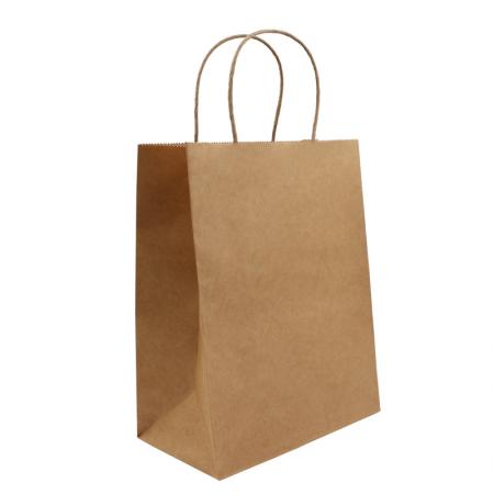 Customization Printed Brown Kraft Shopping Paper Bag With Handles
