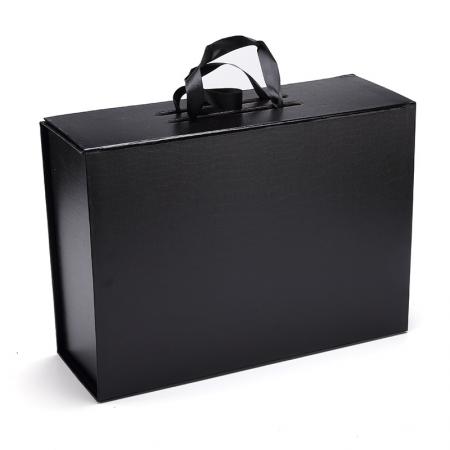 Magnet Foldable Paper Packaging Rigid Folding Gift Box with Ribbon