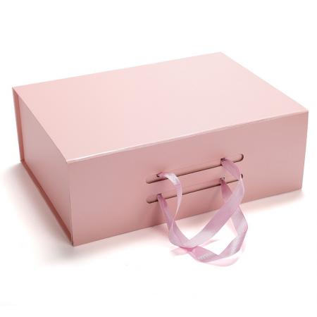 Magnet Foldable Paper Packaging Rigid Folding Gift Box with Ribbon