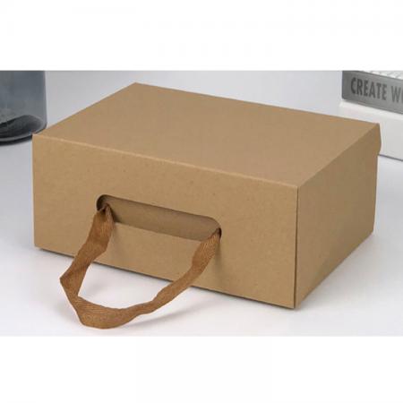 Wholesale Black Shoe Box For Adults And Children Bandbox Packaging With Handle Corrugated Board Box