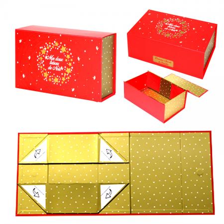 Luxury christmas rigid folding paper gift box with logo