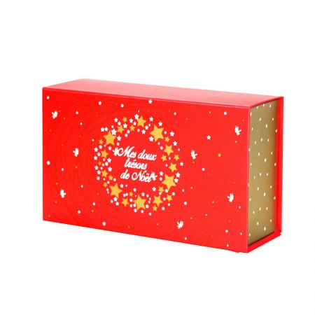 Luxury christmas rigid folding paper gift box with logo