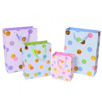 Recycled Colorful Art Paper shopping gift Bags For Clothing Food packaging