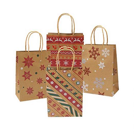 Wholesale Christmas Craft Paper Packaging Tote Bag