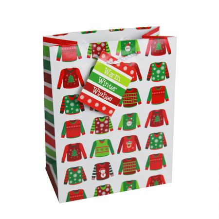 Custom Shopping Christmas Sacks Bags Paper Gift Bags