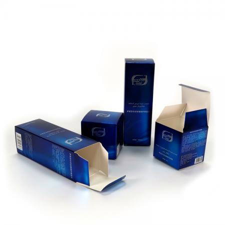 One-stop service Luxury blue cosmetic packaging paper gift box set