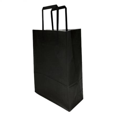 Professional custom pure color brown paper bag shopping bag