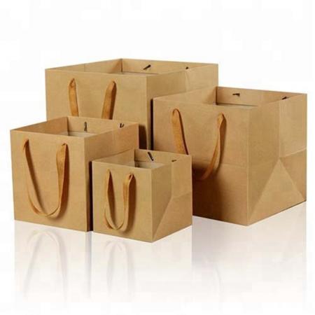 Design Luxury Fine Kraft Handle Paper Bags With Your Logo