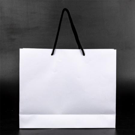 Wholesale Design Custom Logo Exquisite White Shopping Kraft Paper Bag